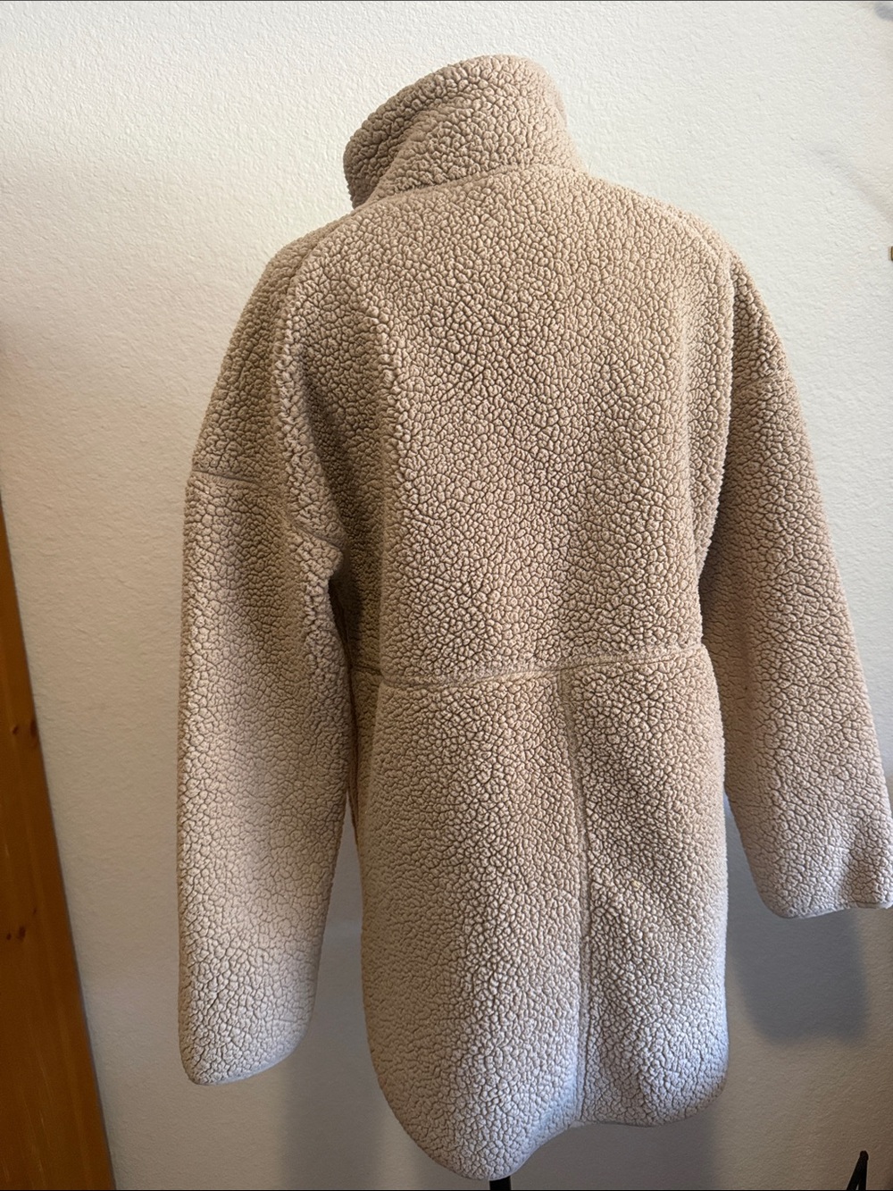 Zella Taupe Sherpa Snap-Front Coat - Picture 3 of 4